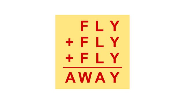 Bild mit Buchstaben "Fly away"