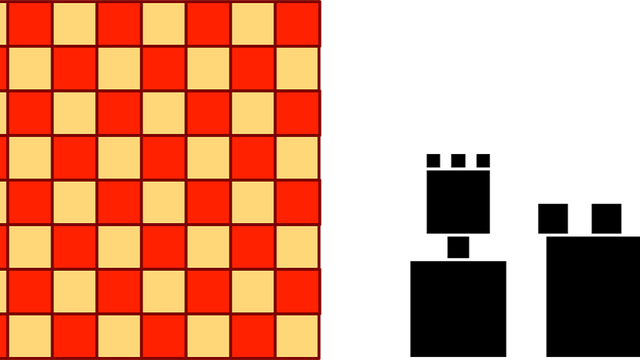 Schachbrett mit zwei Figuren