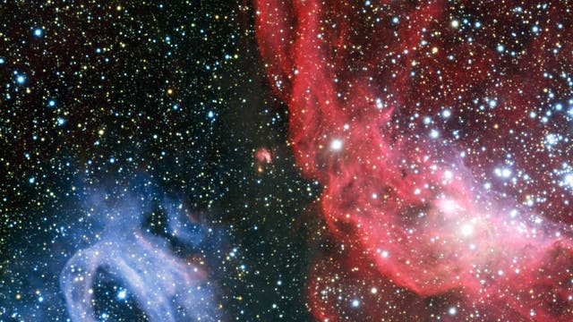 Zwei Gasnebel in der Großen Magellanschen Wolke