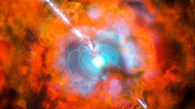 Supernova mit Magnetar als Energiequelle (künstlerische Darstellung)