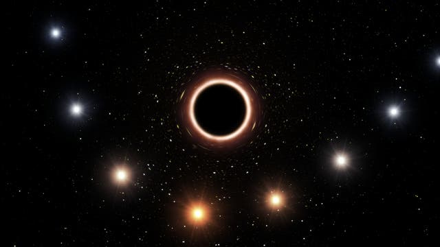 Stern und schwarzes Loch (künstlerische Darstellung)