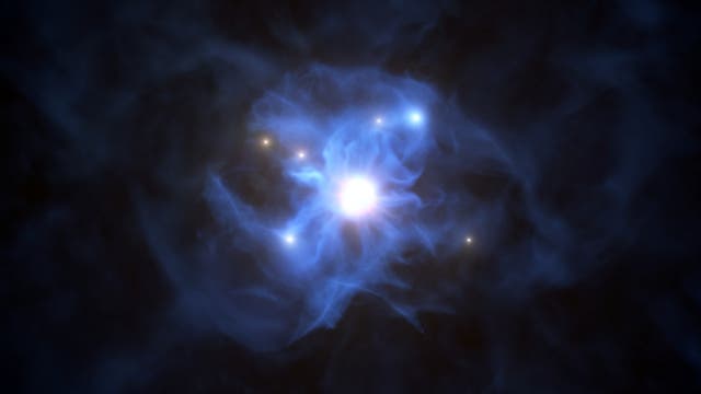 Künstlerische Darstellung des Schwarzen Lochs, bekannt als Quasar SDSS J103027.09+052455.0