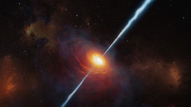 Der Quasar P172+18 in einer künstlerischen Darstellung