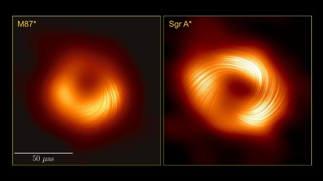 Magnetfeldstruktur um die Schwarzen Löcher M87* und  Sagittarius A*