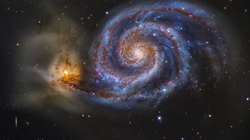 Whirlpoolgalaxie M51 mit Gezeitenarmen
