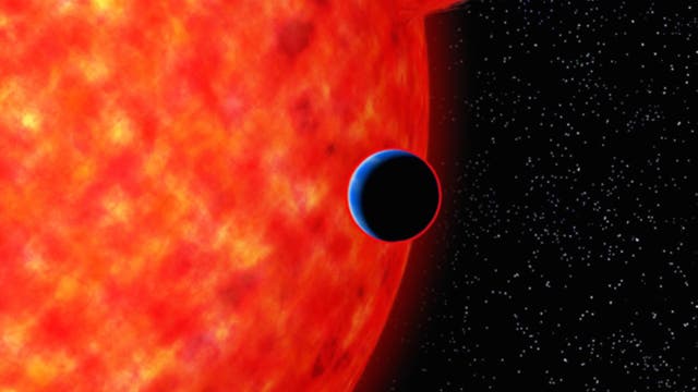 Exoplanet GJ 3470b in künstlerischer Darstellung