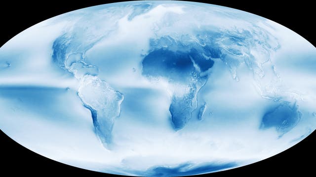 Globale Verteilung der Wolken zwischen 2002 und 2015