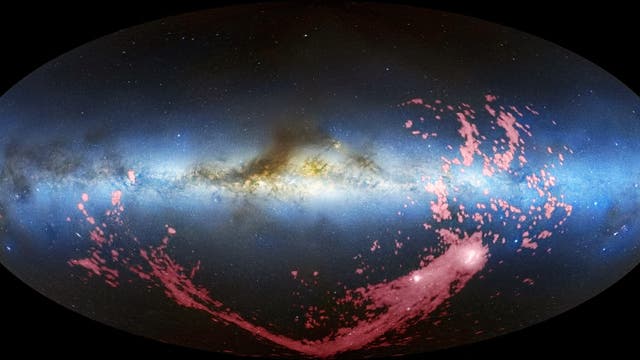 Der Magellansche Gasschweif (Radiokarte mit Milchstraßenpanorama)