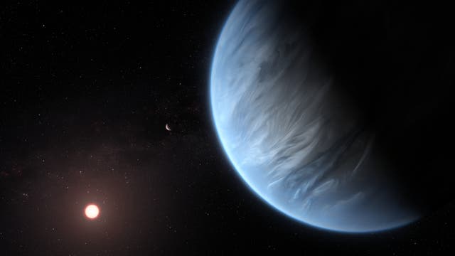 Exoplanet K2-18b (künstlerische Darstellung)