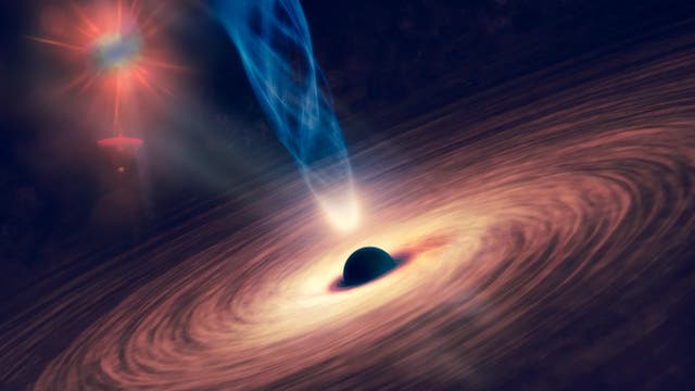 Künstlerische Darstellung des Jets eines Schwarzen Loches