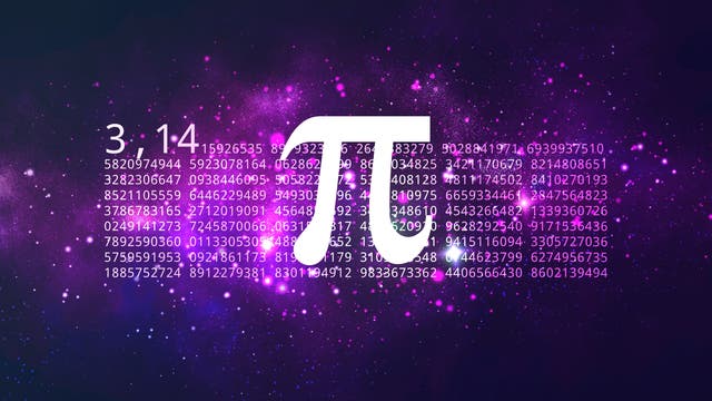 Das Zeichen Pi und der Zahlenwert vor dem Universum