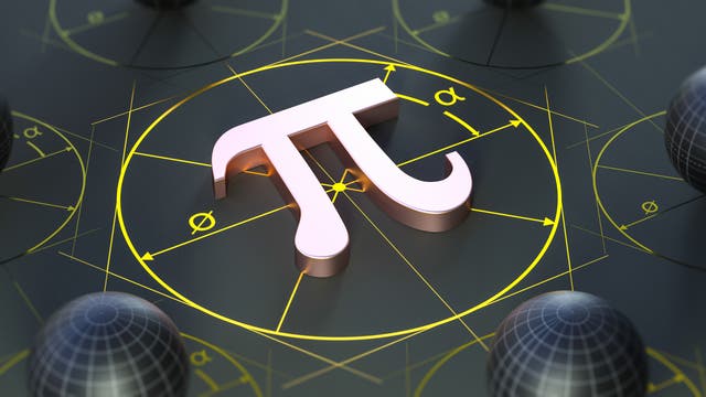 Das Symbol Pi und Kreise und Winkel