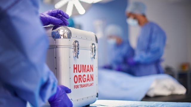 OP-Saal, in dem eine Organtransplantation stattfinden soll