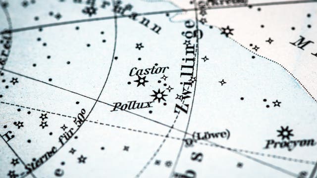 Historische Sternkarte mit Sternbild Zwilling