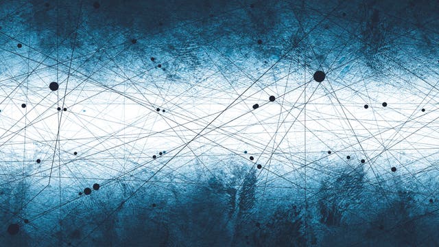 Ein Hintergrund mit Eiskristallen und einem darüber befindlichen Netzwerk