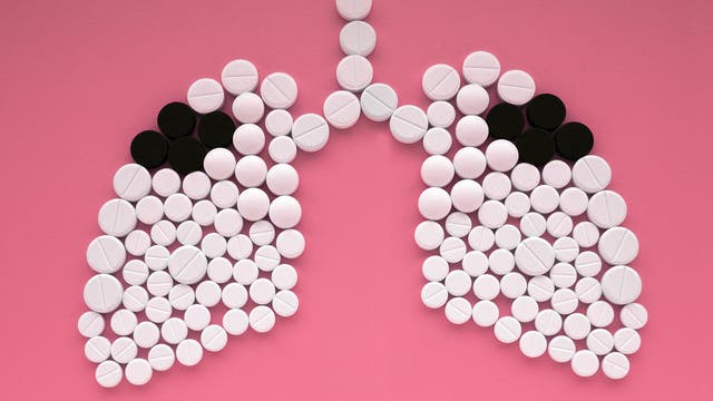 Tabletten in Lungenform (Tuberkulose-Konzept)