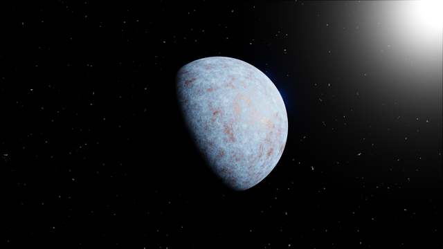 Der Exoplanet TOI-1853b taucht aus der Dunkelheit auf. Das Bild ist eine Illustration