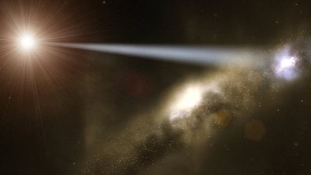 Quasar trifft Galaxie