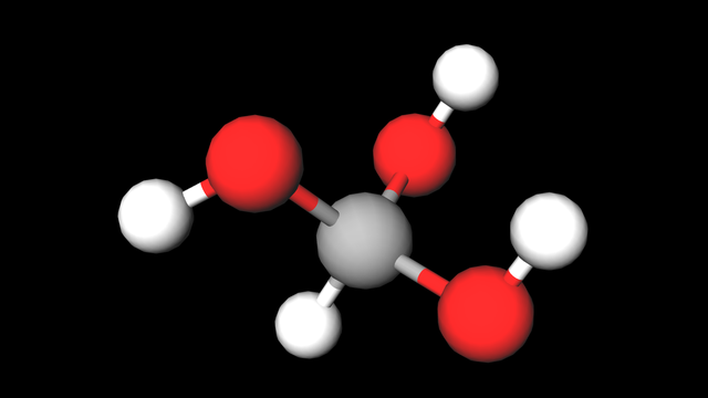 Das Molekül Methantriol.