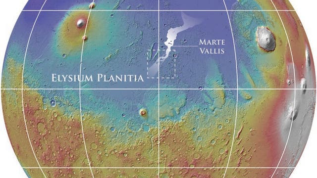 Übersichtskarte der Marte Vallis auf dem Mars