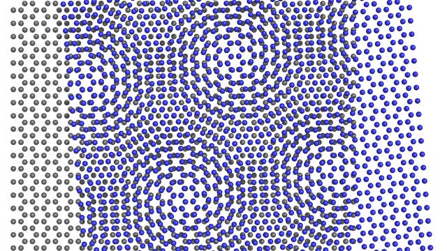 Zwei übereinanderliegende hexagonale Gitter erzeugen einen Moiré-Effekt