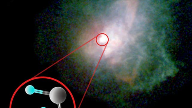 Titanoxid-Moleküle im Umfeld von VY Canis Majoris