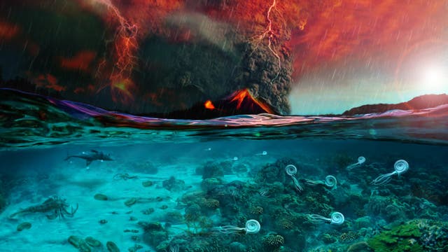Weit reichende Vulkantätigkeiten lösten vor 252 Millionen Jahren das größte Massenaussterben der Erdgeschichte aus (Illustration)