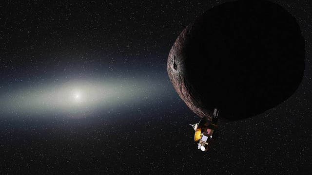 New Horizons passiert kleines Kuipergürtelobjekt (künstlerische Darstellung)