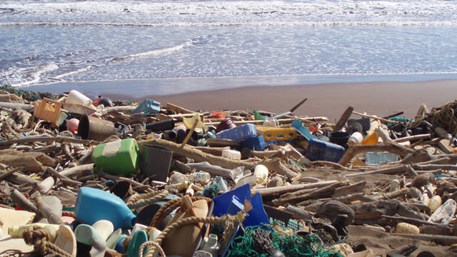Kunststoffmüll in Strandgut