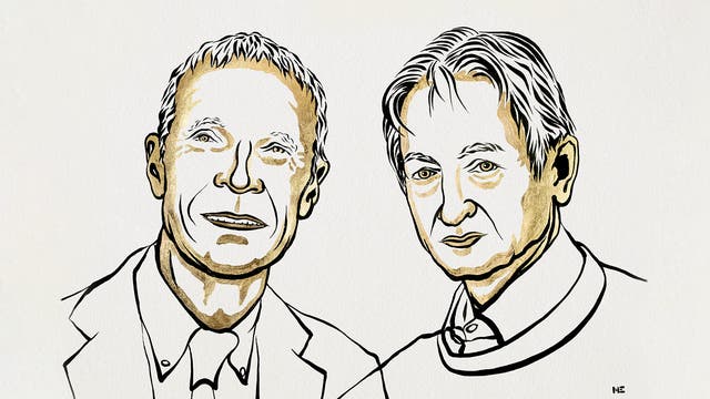 Illustration: John Hopfield und Geoffrey Hinton