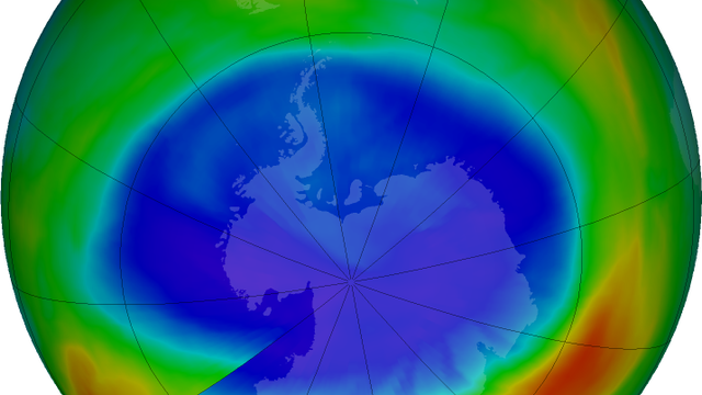 Ozonloch über dem Südpol