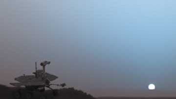 Rover im Sonnenuntergang