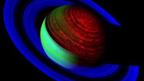 Falschfarbenaufnahme des Saturn