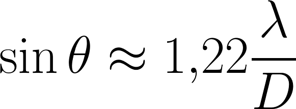 Formel für den Durchmesser des Airy-Scheibchens. Formel für den Durchmesser des Airy-Scheibchens.