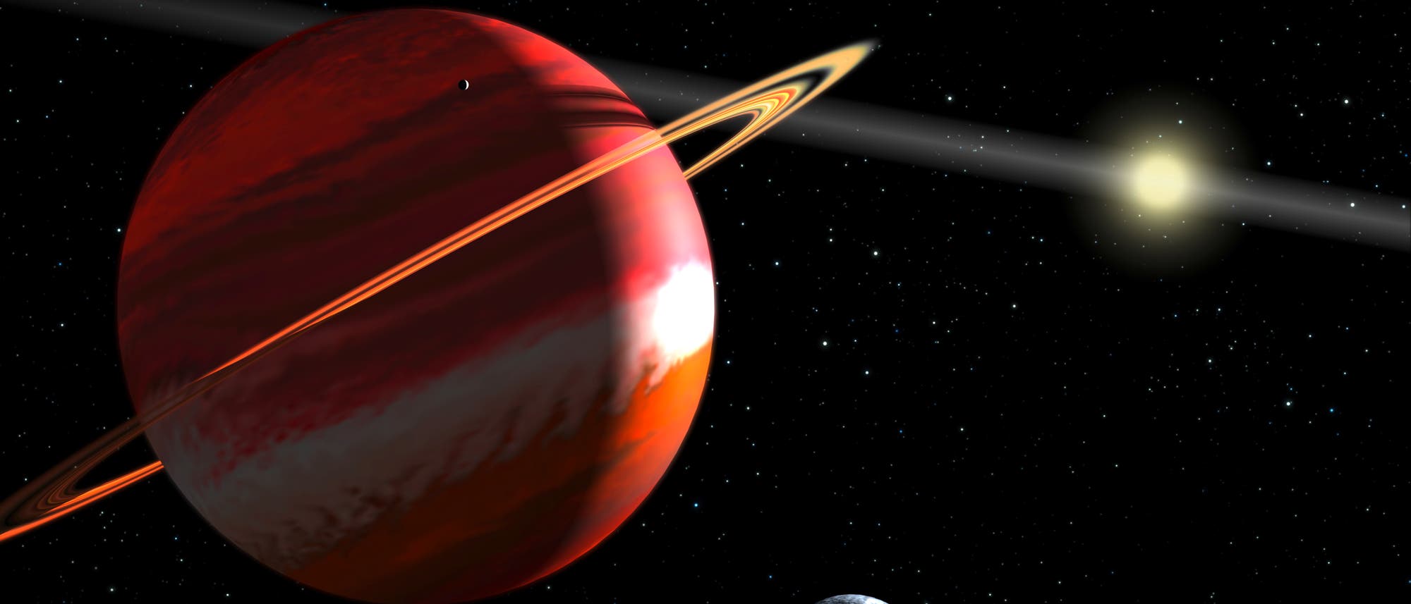Ein Exomond im Umlauf um seinen Mutterplaneten Ein Exomond im Umlauf um seinen Mutterplaneten