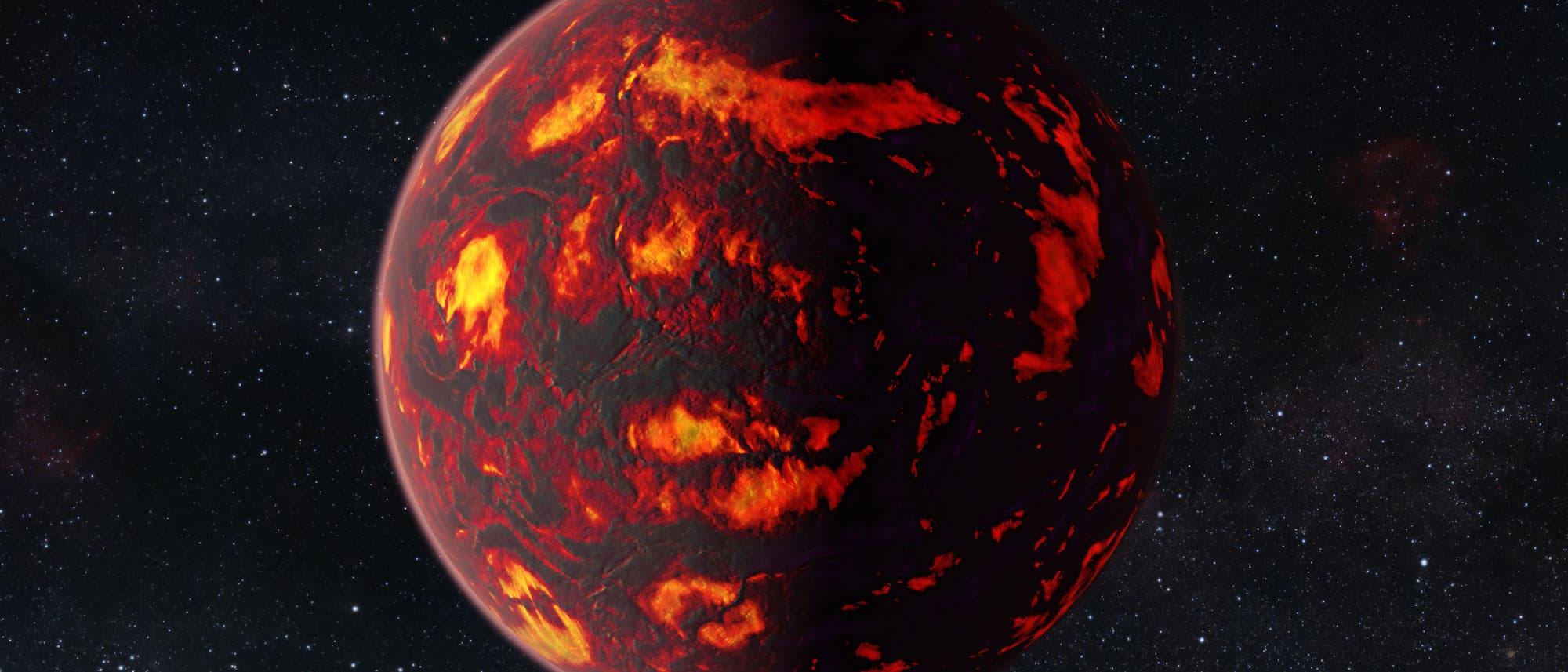 Der Exoplanet 55 Cancri e (künstlerische Darstellung) Der Exoplanet 55 Cancri e (künstlerische Darstellung)