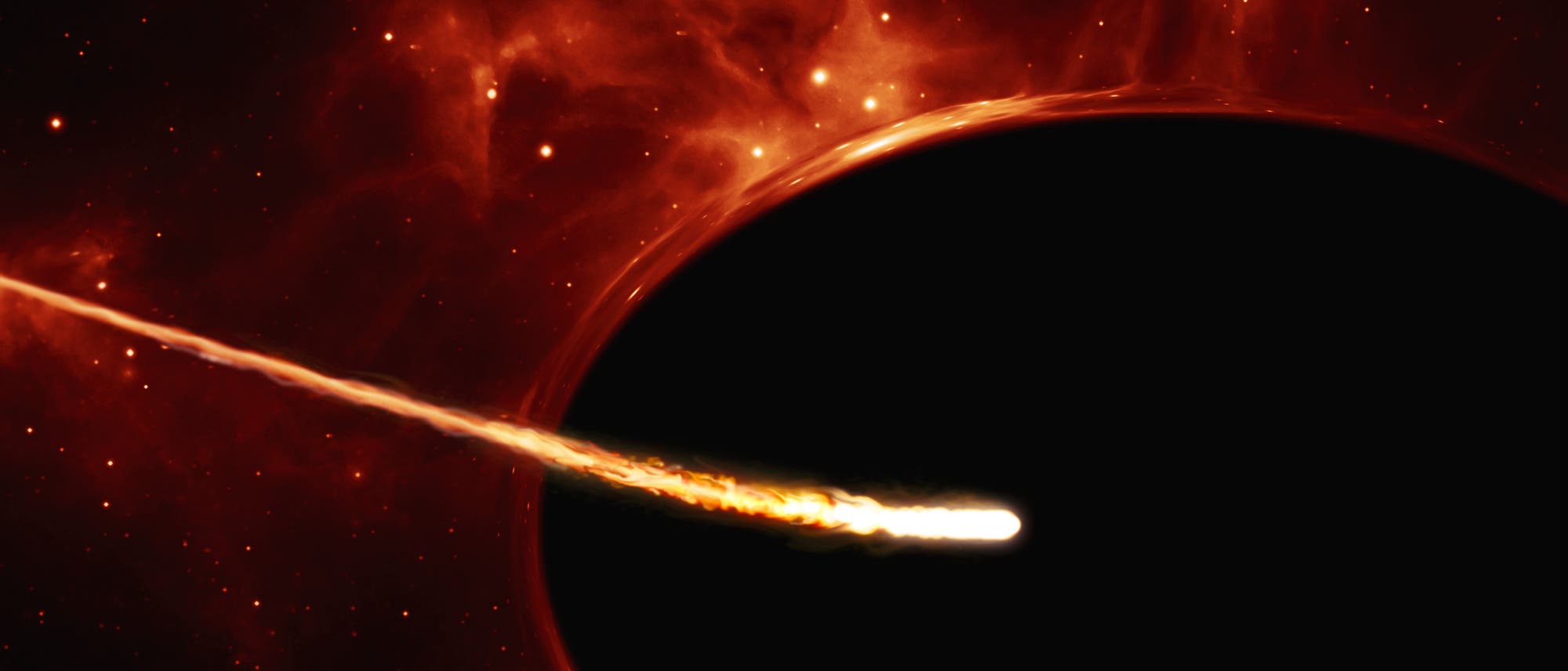 Stern stürzt in Schwarzes Loch