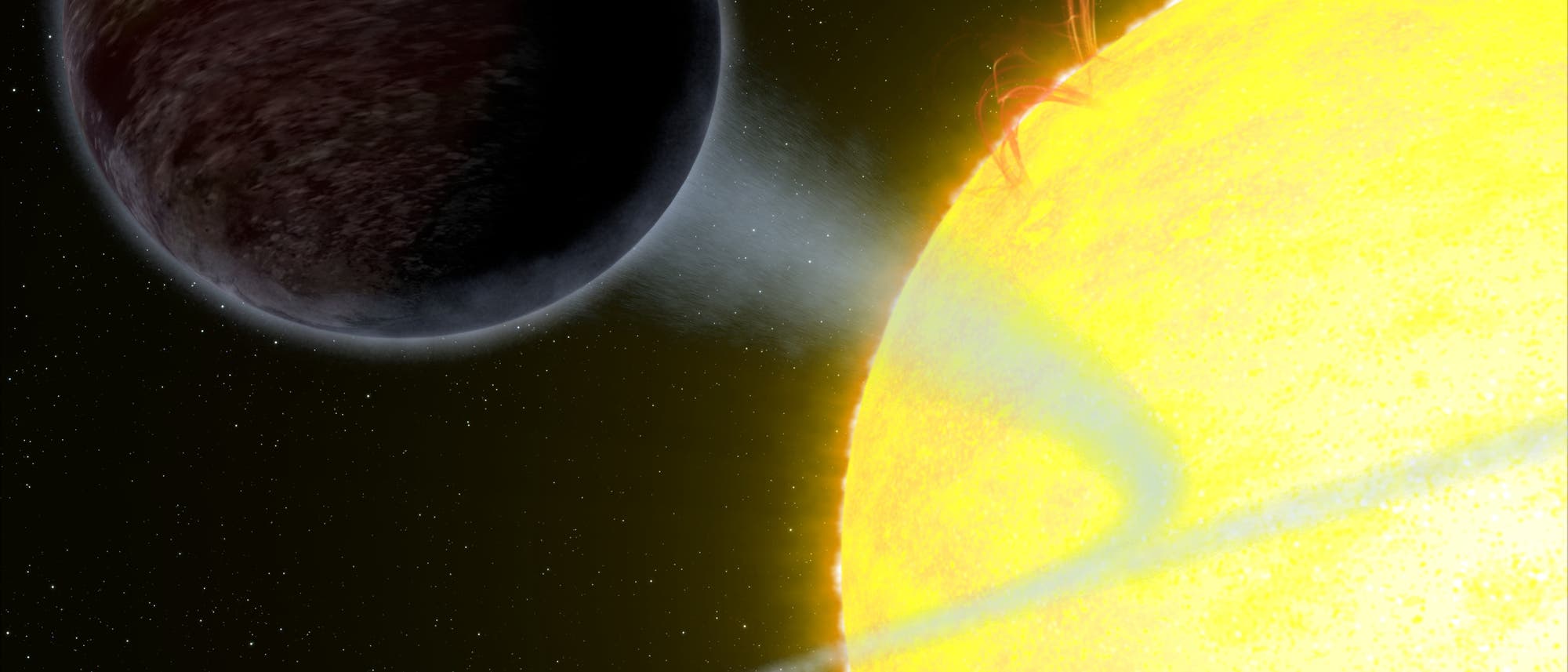 Illustration des Exoplaneten WASP-12b Illustration des Exoplaneten WASP-12b
