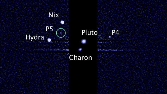 Der Zwergplanet Pluto mit seinen Monden