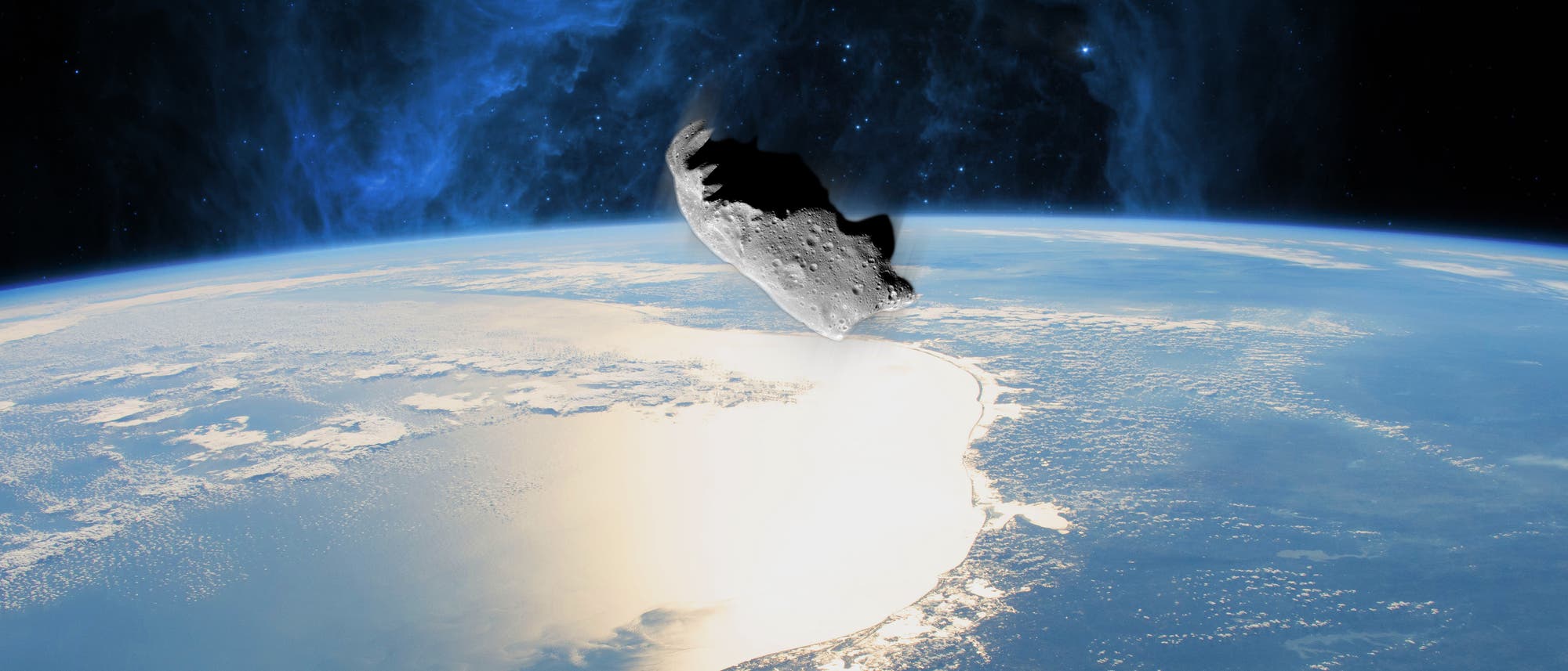 Künstlerische Darstellung eines Meteoriteneinschlags