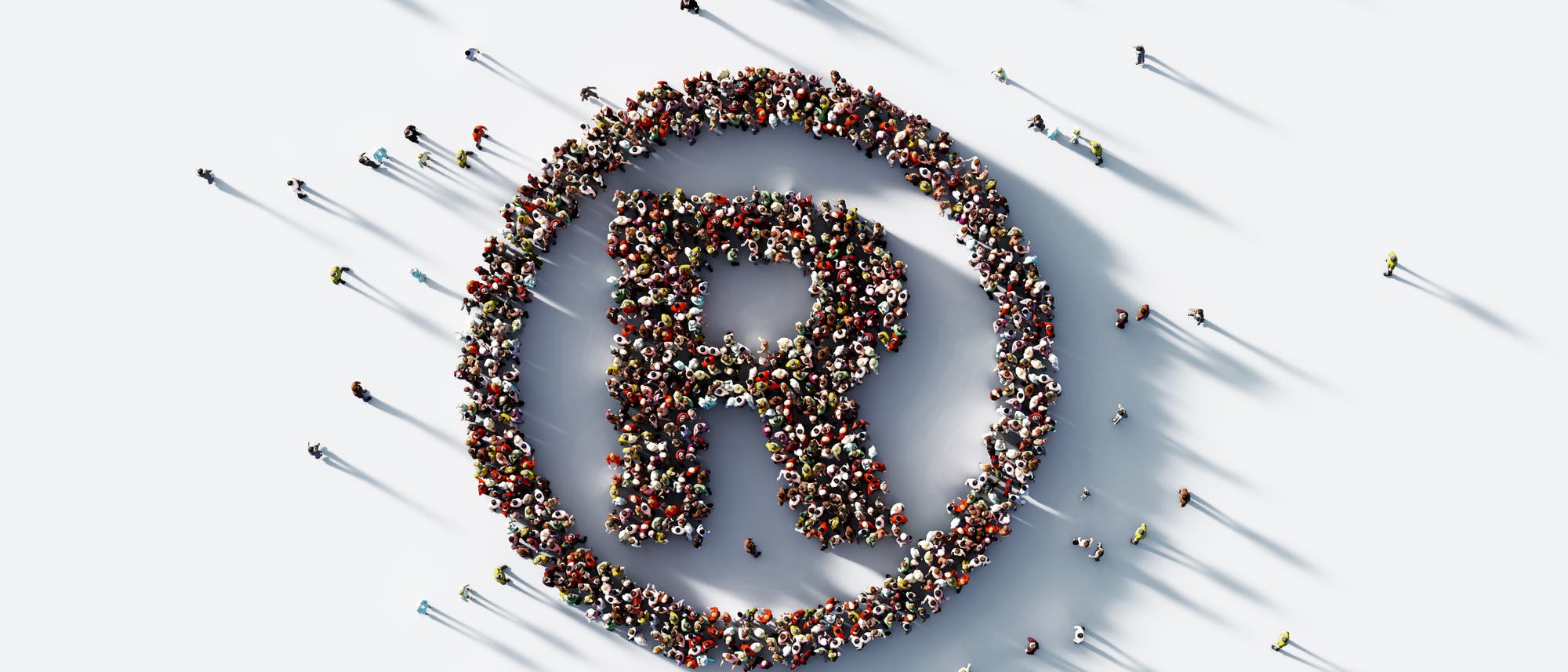 Menschen formen ein Registered-Zeichen Menschen formen ein Registered-Zeichen