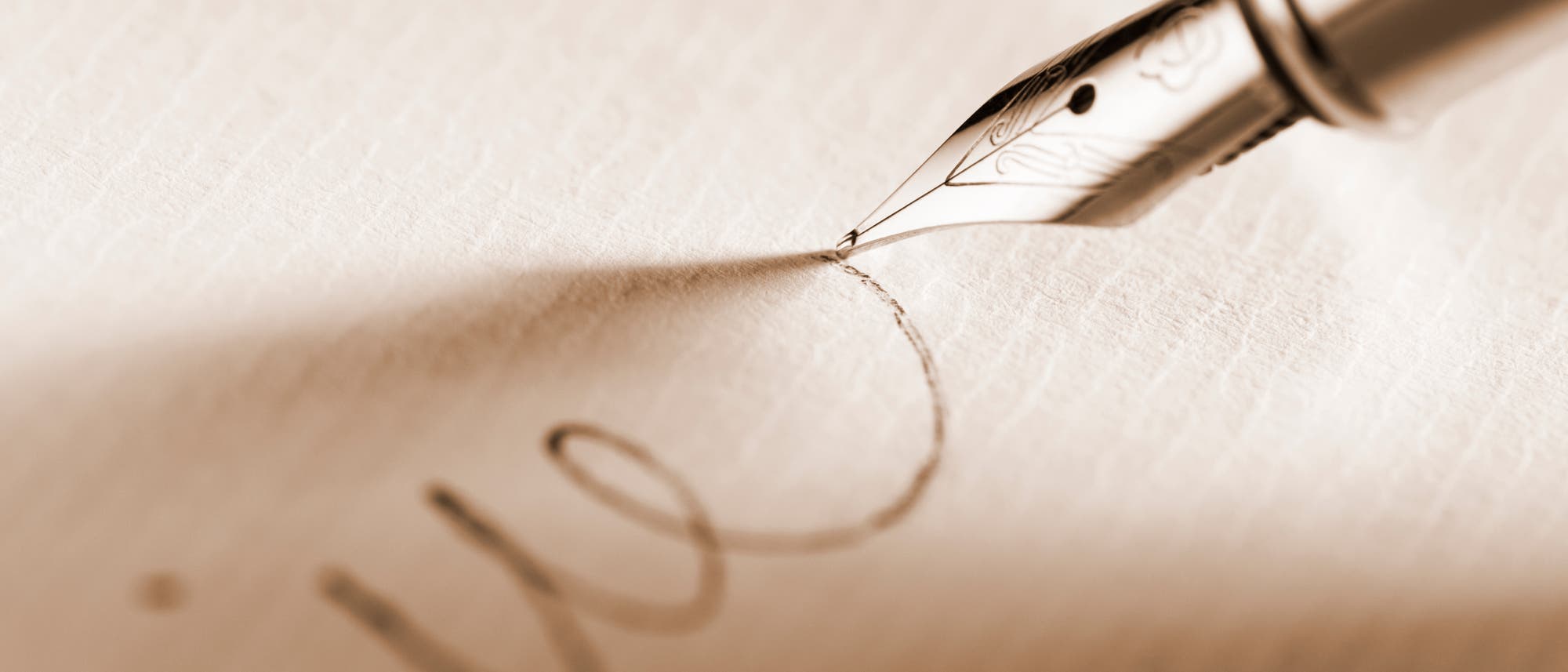 Handschrift mit Füllfeder Handschrift mit Füllfeder
