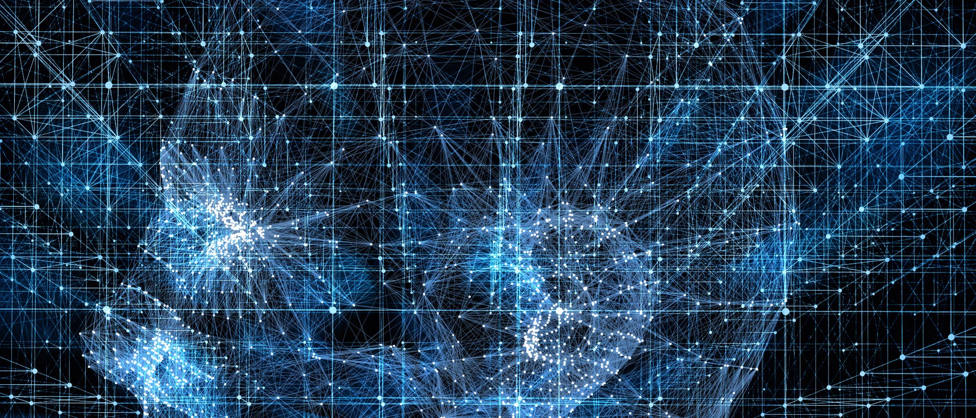 Ein blaues abstraktes Netzwerk Ein blaues abstraktes Netzwerk