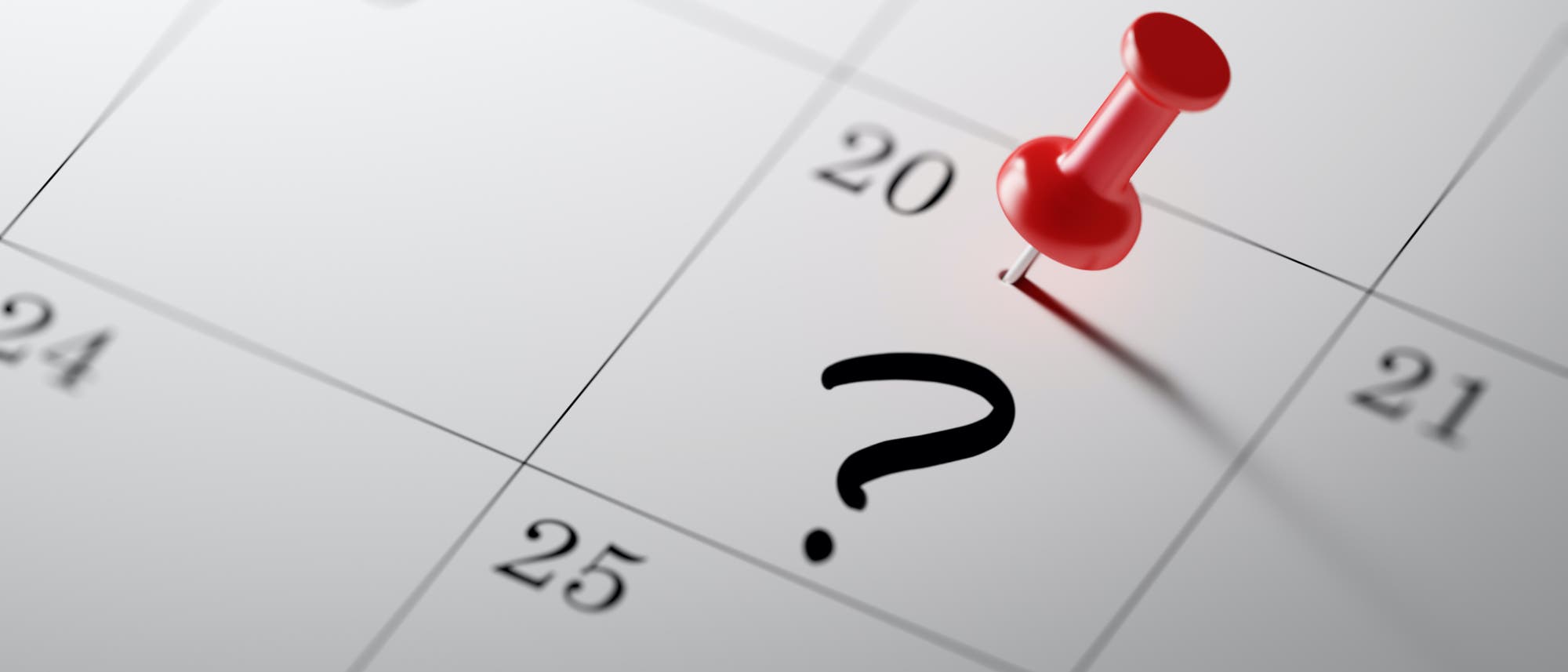 Im Kalender steht ein Fragezeichen Im Kalender steht ein Fragezeichen