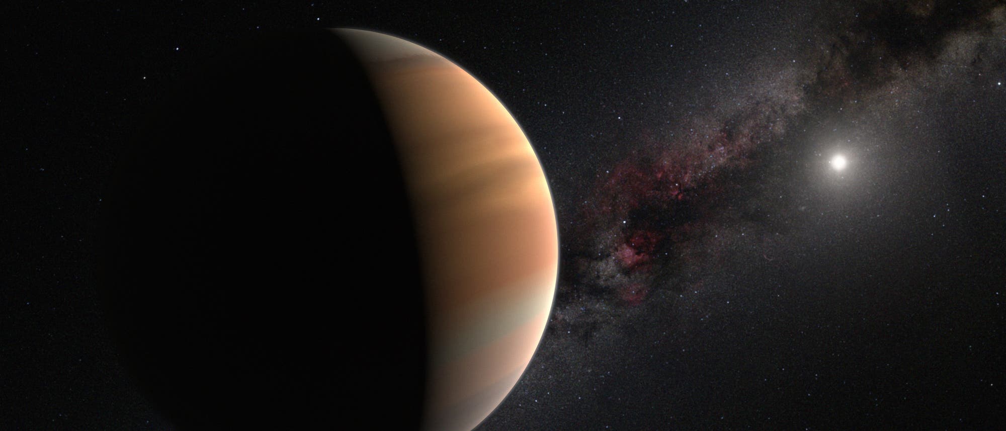 Künstlerische Darstellung eines jupiterähnlichen Exoplaneten Künstlerische Darstellung eines jupiterähnlichen Exoplaneten