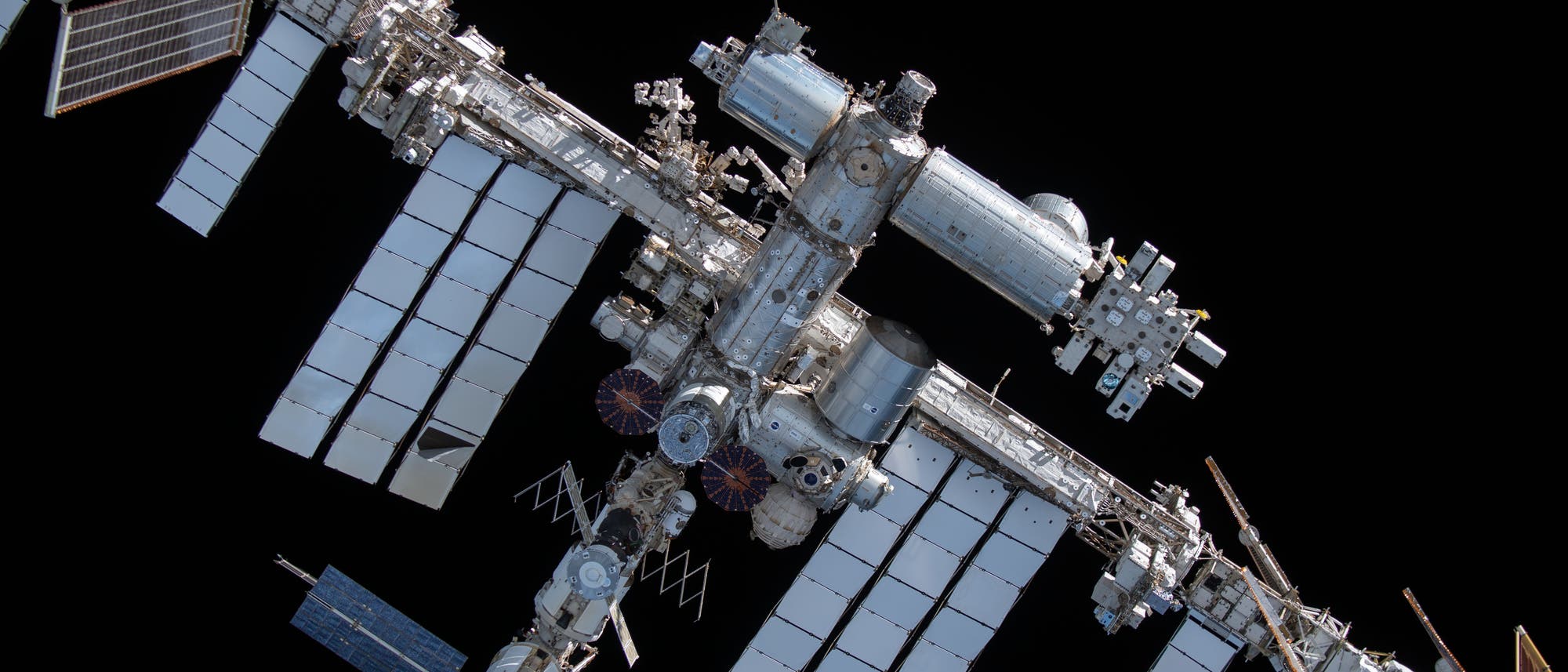 Blick auf die Internationale Raumstation im All