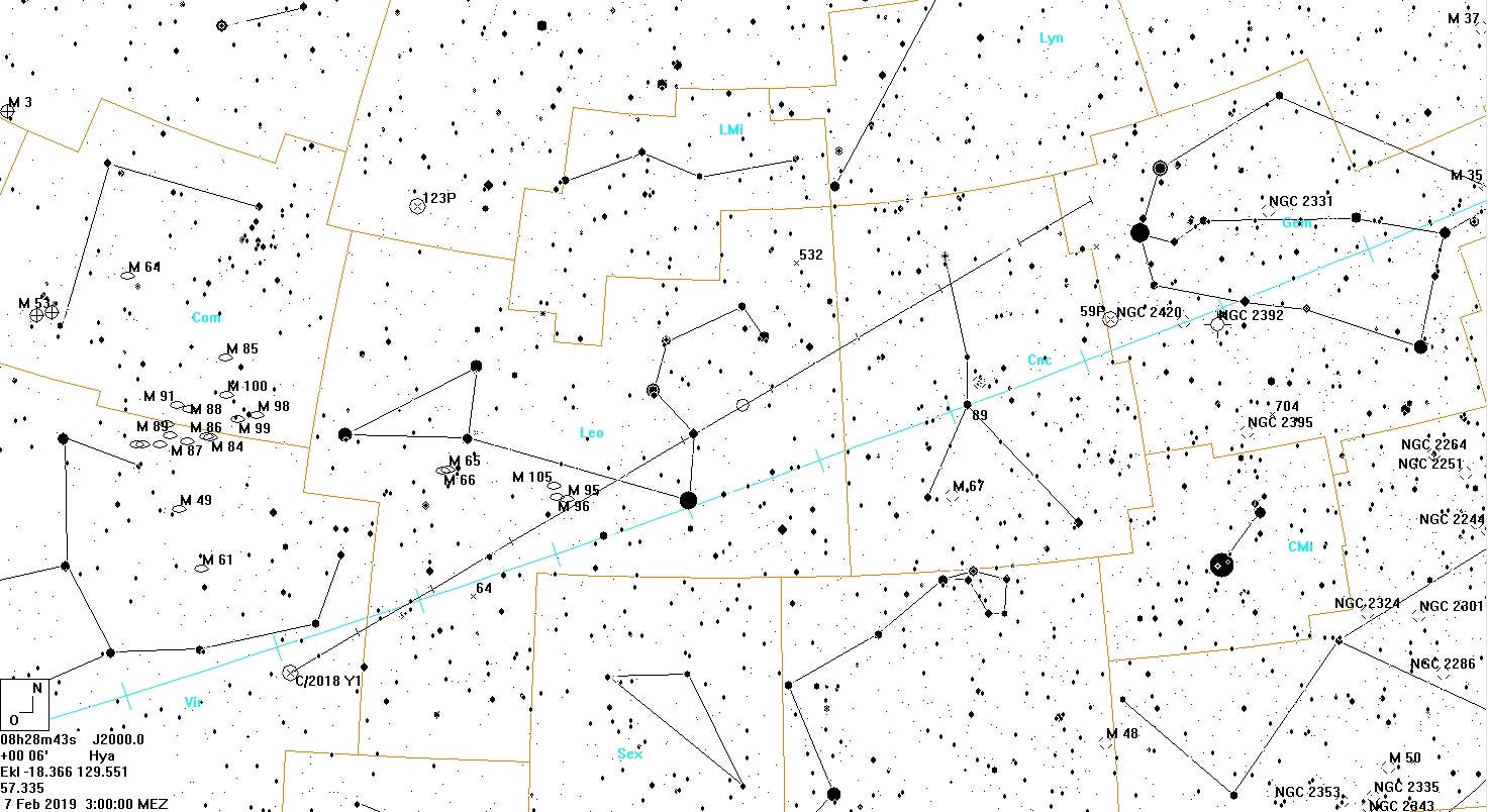 Aufsuchkarte für Komet Iwamoto
