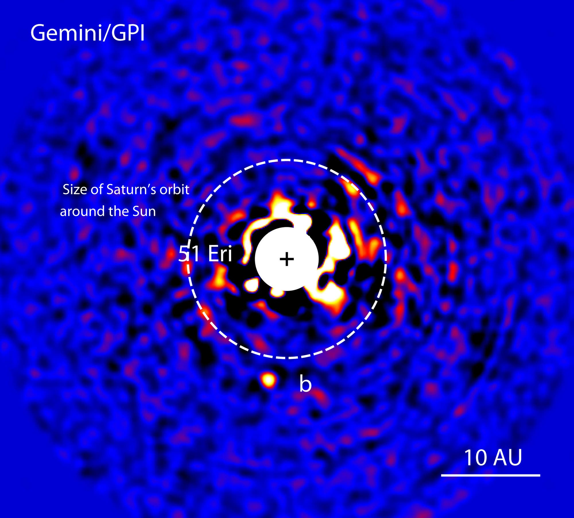 Exoplanet 51 Eridani b (Aufnahme des Gemini Planet Imager)