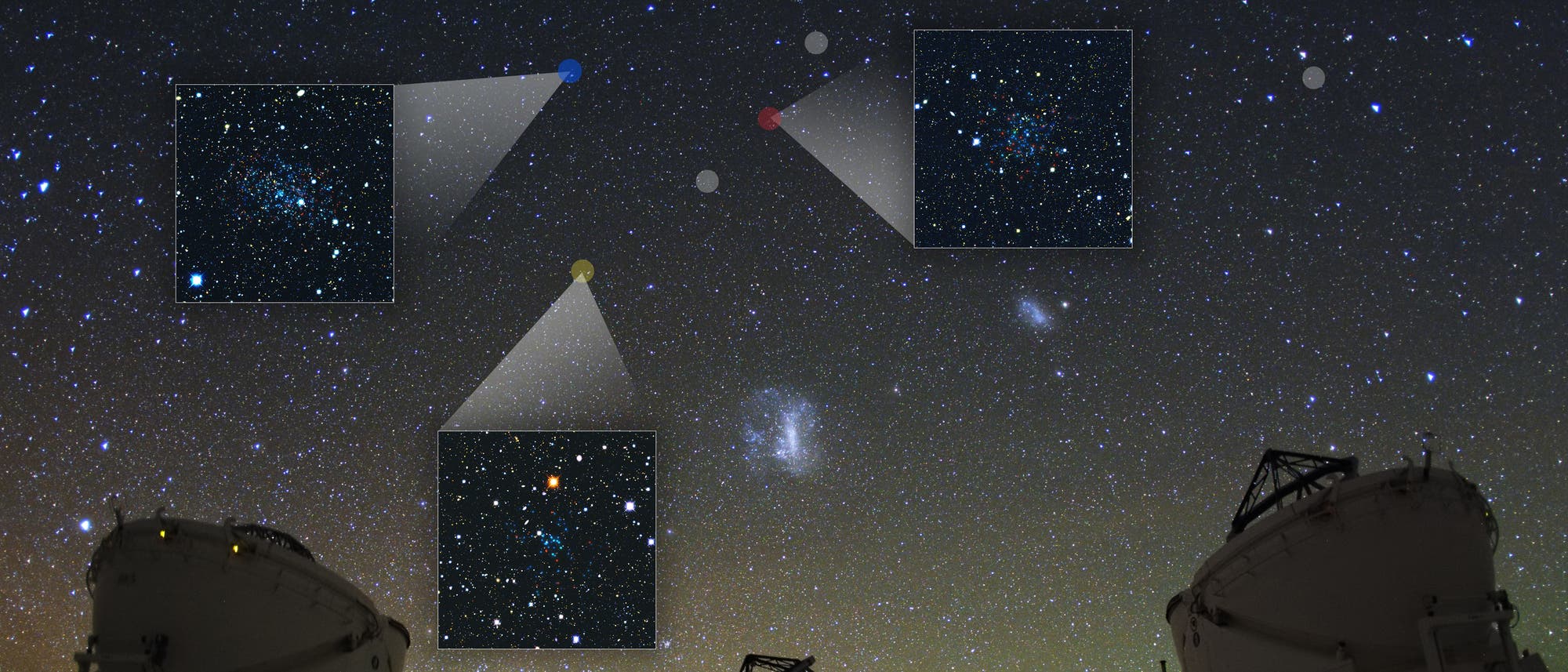 Südhimmel mit neu entdeckten Zwerggalaxien Südhimmel mit neu entdeckten Zwerggalaxien
