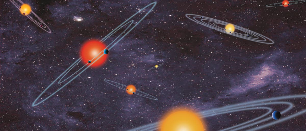 Extrasolare Planeten um fremde Sterne (künstlerische Darstellung) Extrasolare Planeten um fremde Sterne (künstlerische Darstellung)